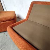 Pair of orange armchairs, 1970