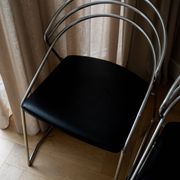2 Vintage Design 80s Stylistic Wire Steel Chairs Chrome