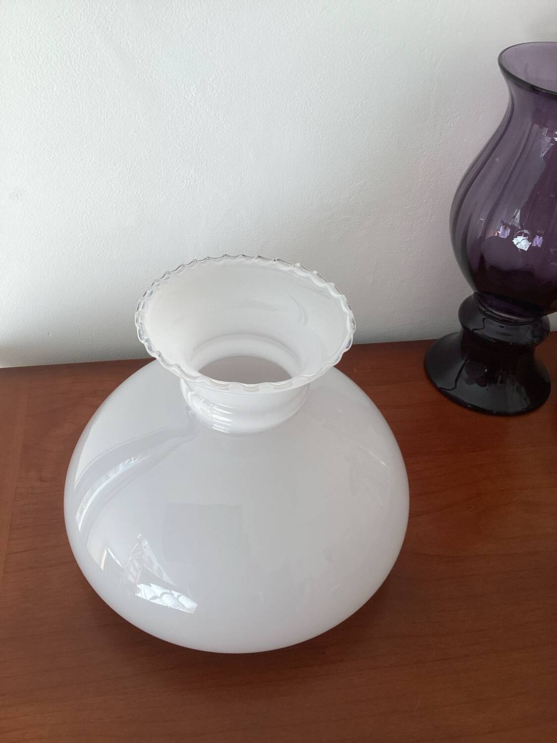 Abat jour verre opale  - vintage