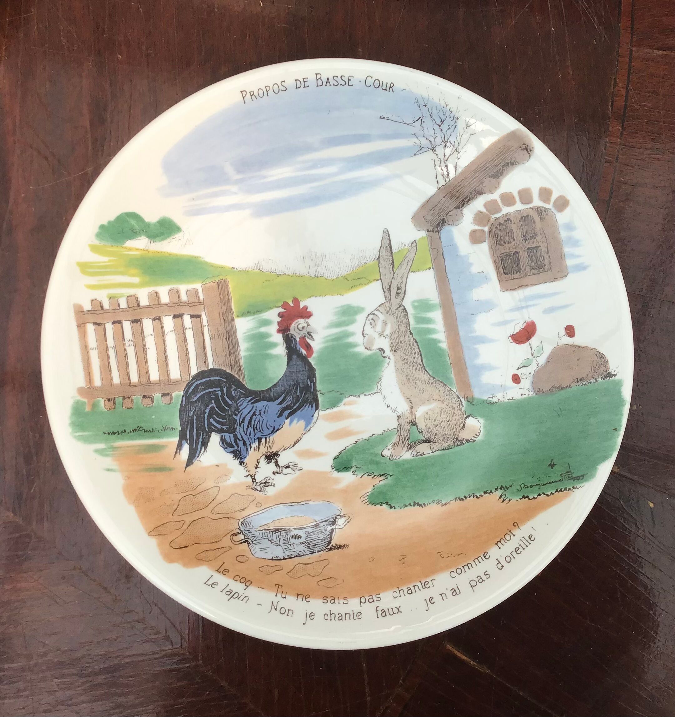 4 Talking plates illustrated by Benjamin Rabier