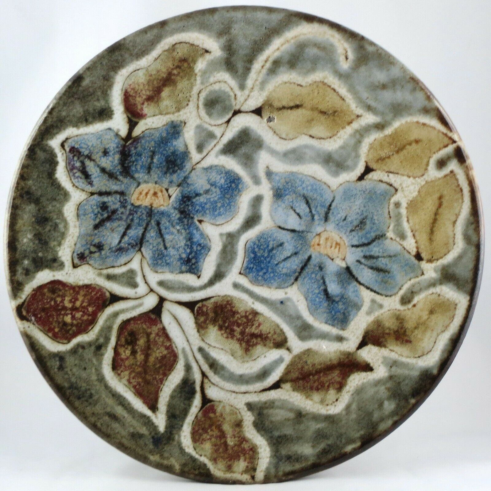 Plate "flower" old mill Perot ceramic Vallauris