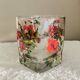 Unique whisky glass with a poppy design, handmade and signed by M.B.