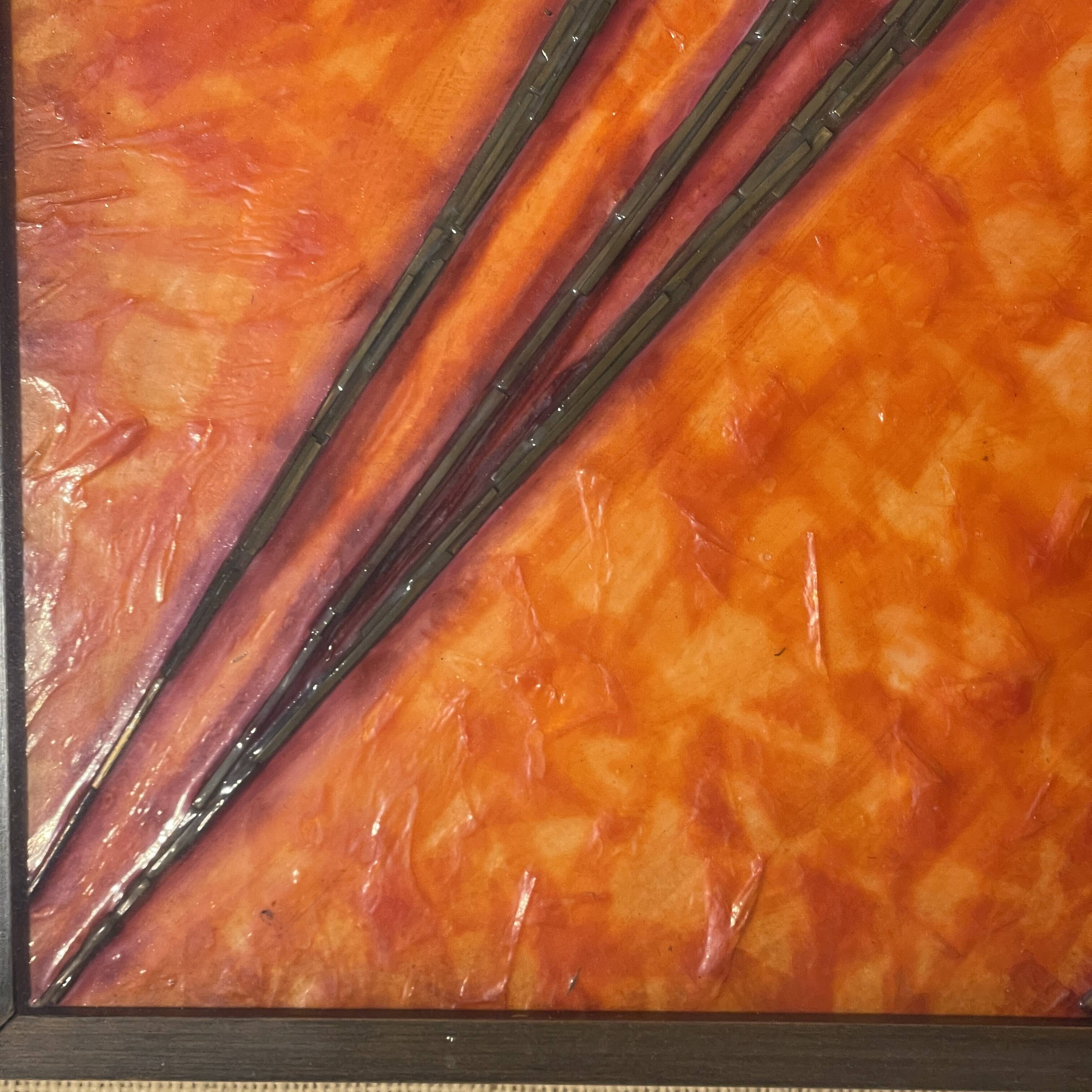 Antonio Secci, brutalist abstract painting, mixed media Italy Milano 69