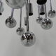 Suspension Spoutnik vintage avec 9 points lumineux et 16 globes chromés