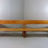 Modernist solid beech wooden pew 1960’s