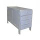 Vintage grey painted pine chest of drawers, 1950s, industrial style, 4 drawers.