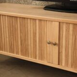 Scandinavian solid oak TV cabinet