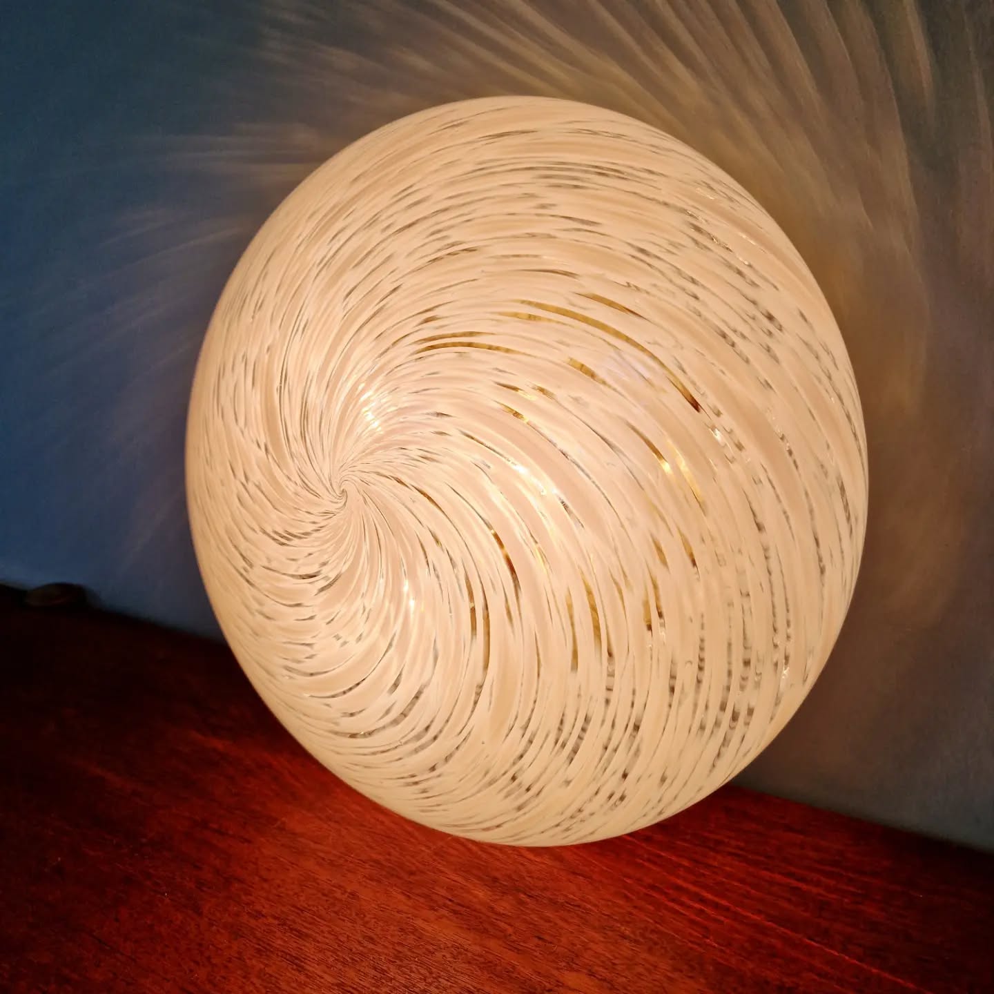 Brass and Murano glass ceiling light, Hillebrand, 1970