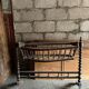 Antique turned wooden cradle