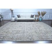 1960s Vintage Persian Handmade Wool Cotton Grey Area Rug 297x375