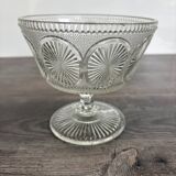 Antique glass bowl on pedestal