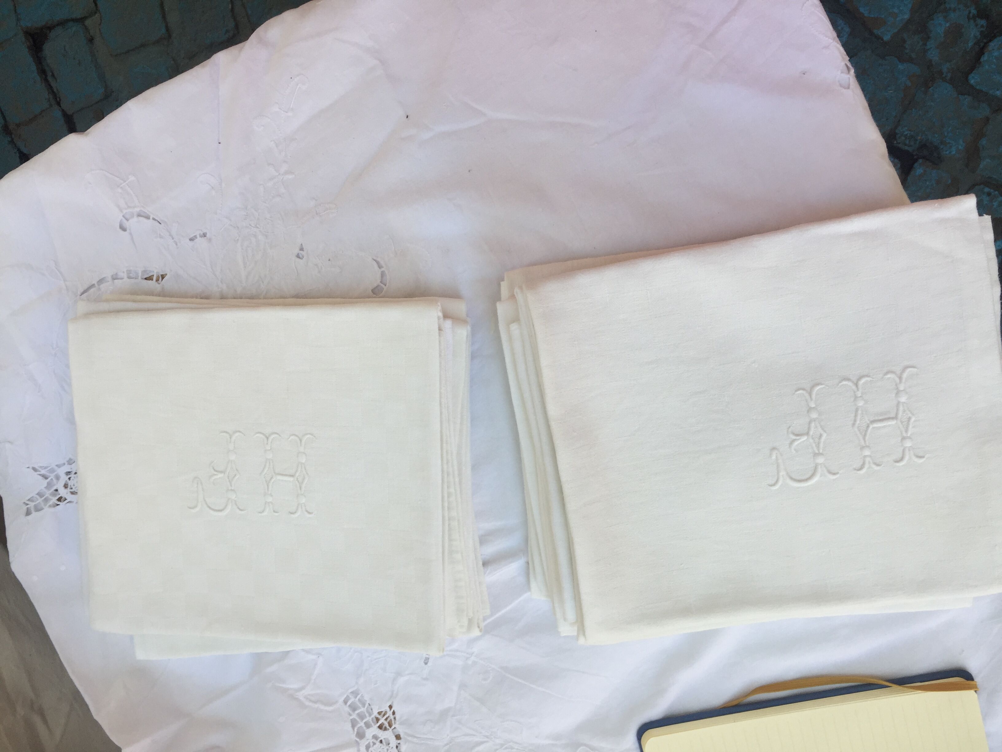 Set of 12 HF monogrammed napkins