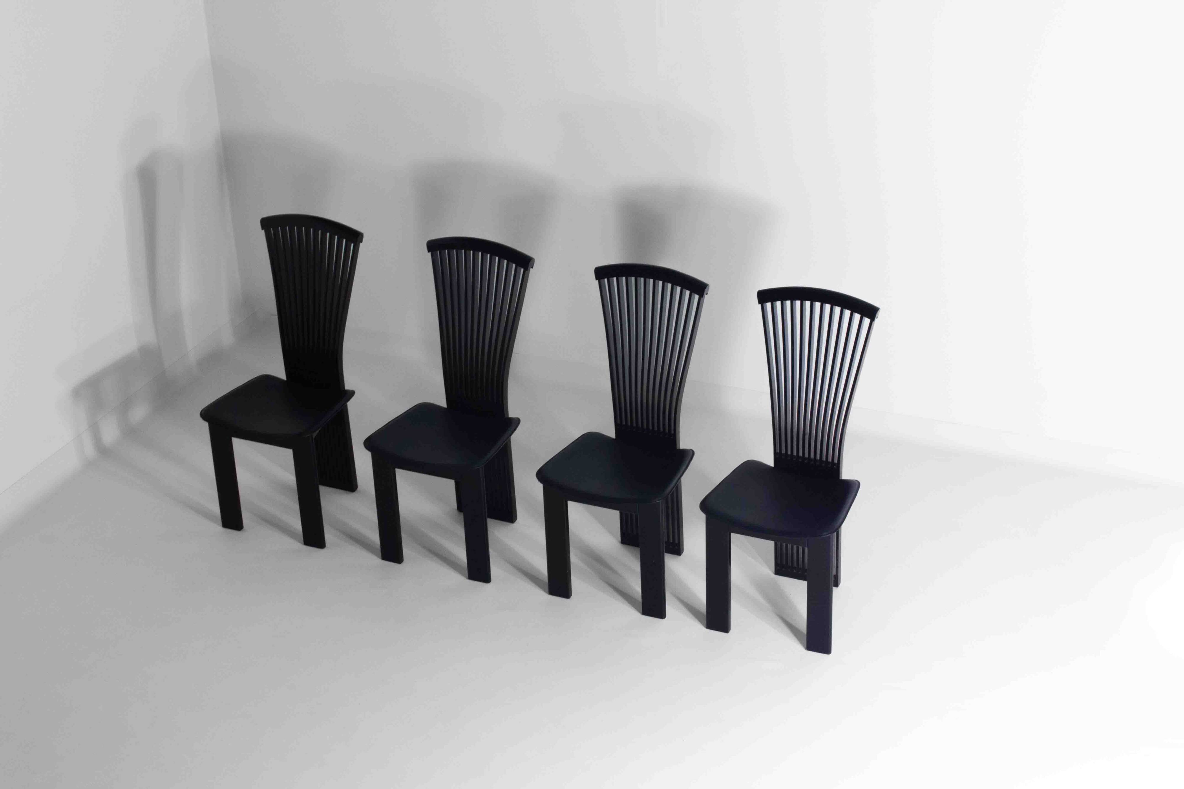 Elegant postmodern dining chairs by Pietro Costantini, Italy 1980s