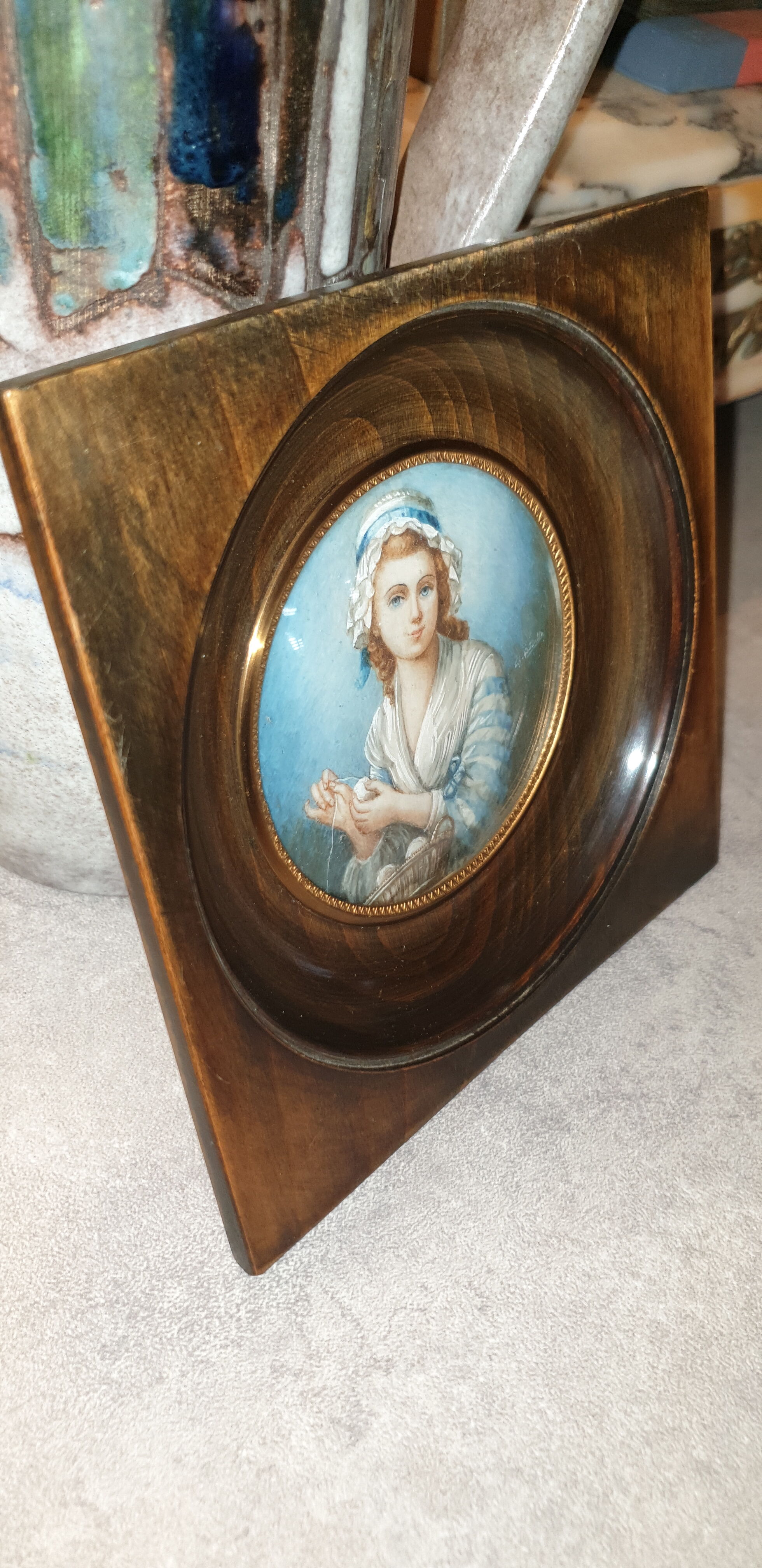 Miniature portrait signed XIXth century