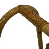 Vintage Rattan Magazine Basket Newspaper Rack 60s Rohe