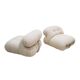 Mid Century White Wool "Soriana" Armchairs by Tobia Scarpa Edited by Cassina