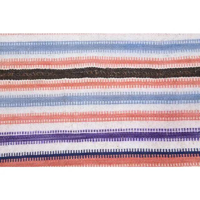 Vintage Turkish Oushak Handmade Wool Cotton Pink Kilim Area Rug 137x219