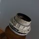 Turned wooden foot lamp from the 70s space age