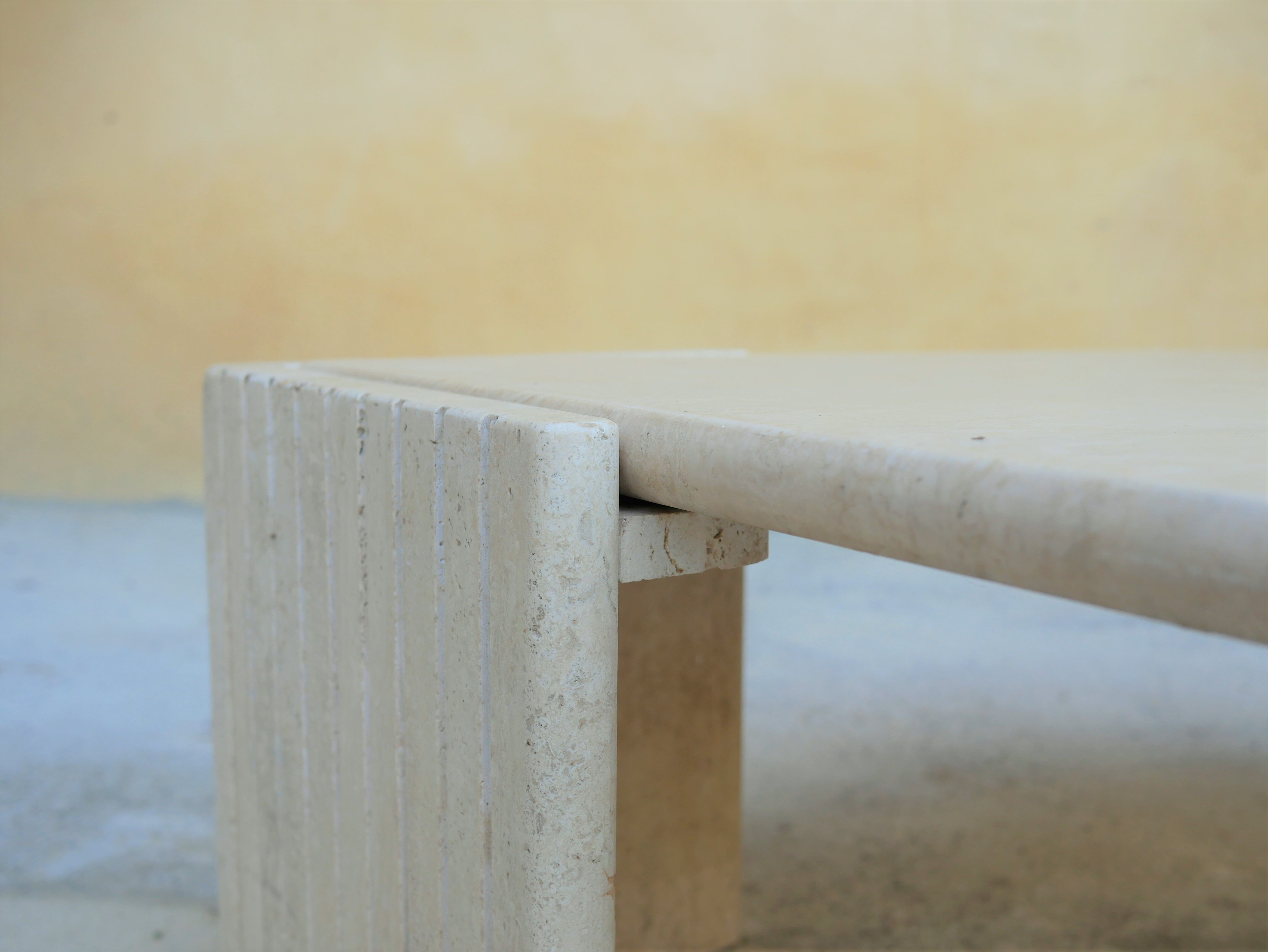 Coffee table in travertine by Roche Bobois editions