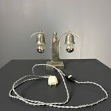 Dutch art deco nickel desk or table lamp, 1930s