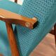 Scandinavian Lounge Chair Mid Century Design Turquoise Vintage Fabric