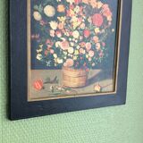 Tableau bouquet de fleurs au colimaçon Brughel