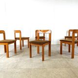 Vintage brutalist dining chairs, set of 6 - 1970s
