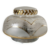 Art Deco ceiling light in frosted glass and gold