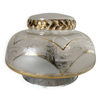 Art Deco ceiling light in frosted glass and gold