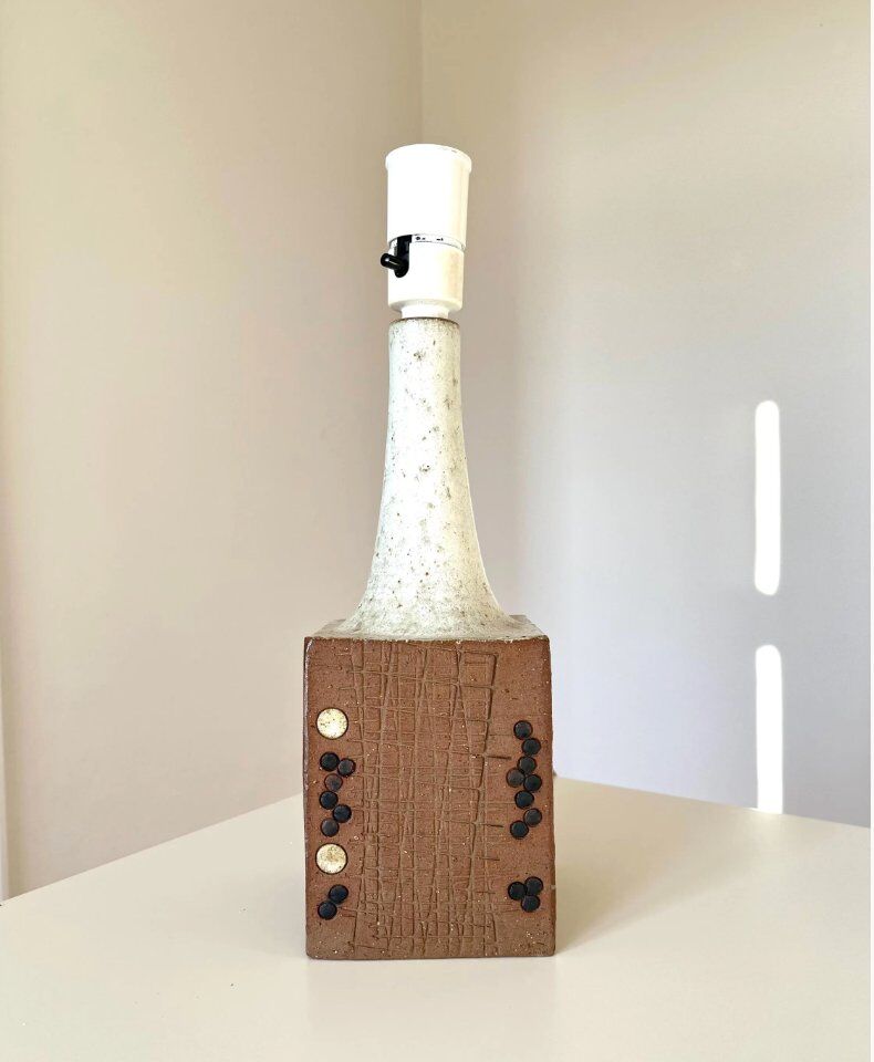 Vintage Danish table lamp in stoneware by Mette Løkke Stiil for Axella, 1970s