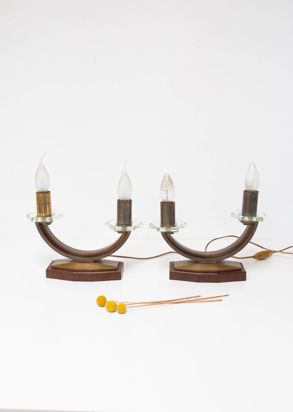 Pair of art deco style bedside lamps circa 1940