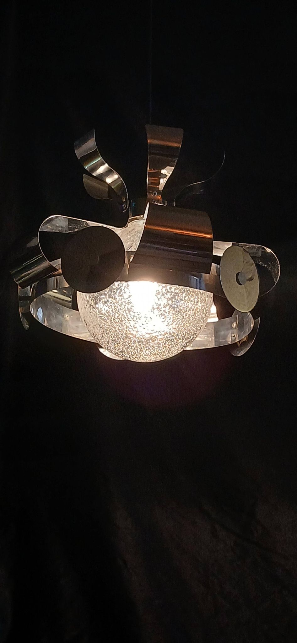 Lustre chrome  italien Space Art 70