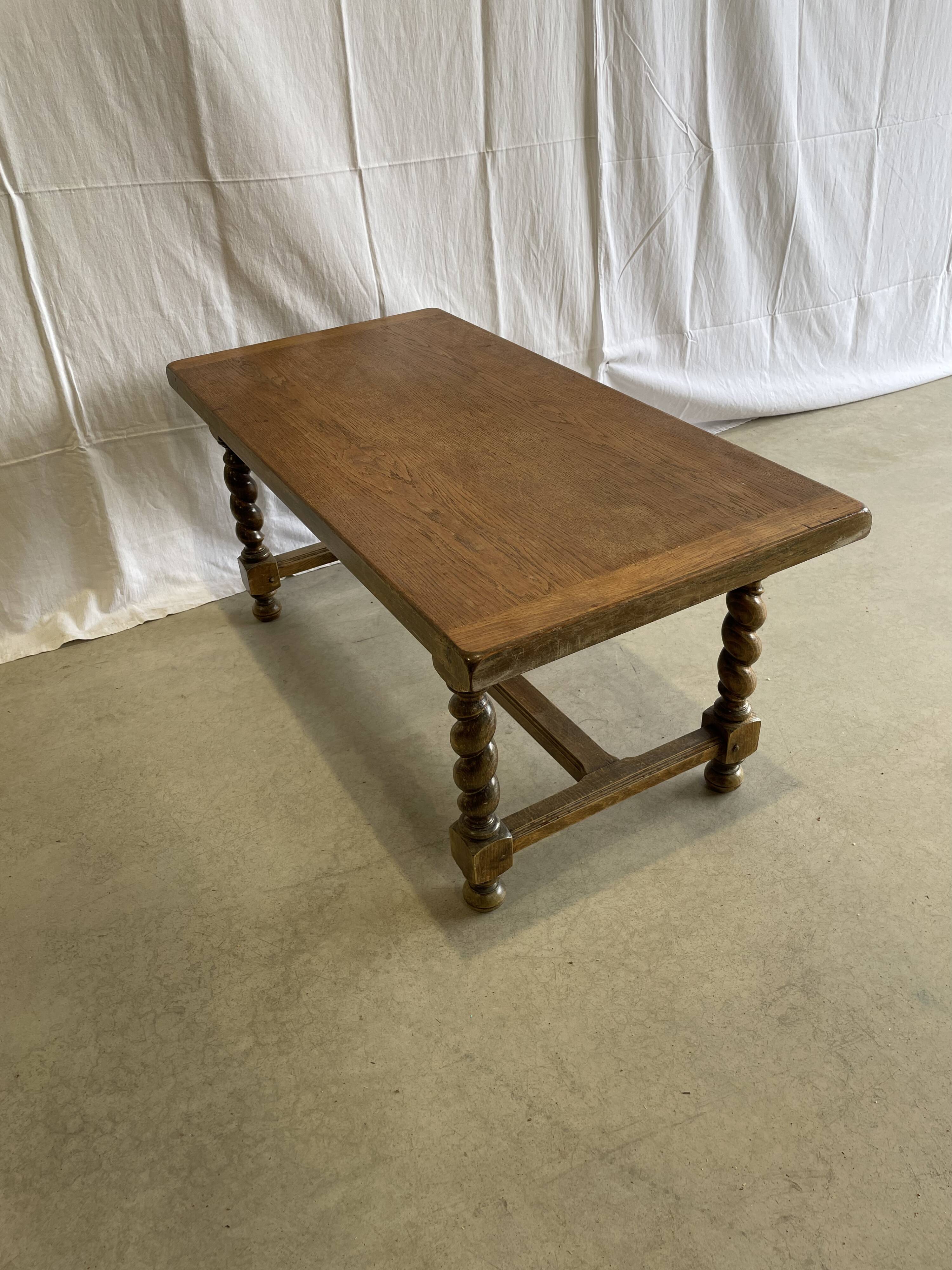 Solid wood coffee table Louis XIII style