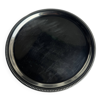 Vintage circular plate with pearl stripe D27