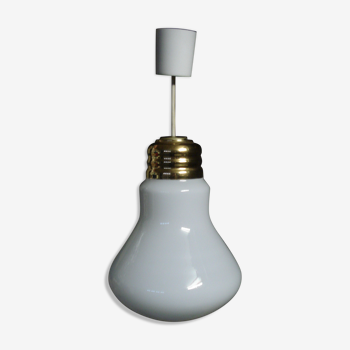 Suspension lampe forme ampoule vintage années 80