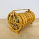 6 rattan coasters, butterflies, with basket