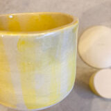 Yellow stoneware coffee set