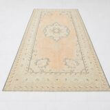 5x9 Soft Orange Handwoven Vintage Persian Rug, 157x263 Cm