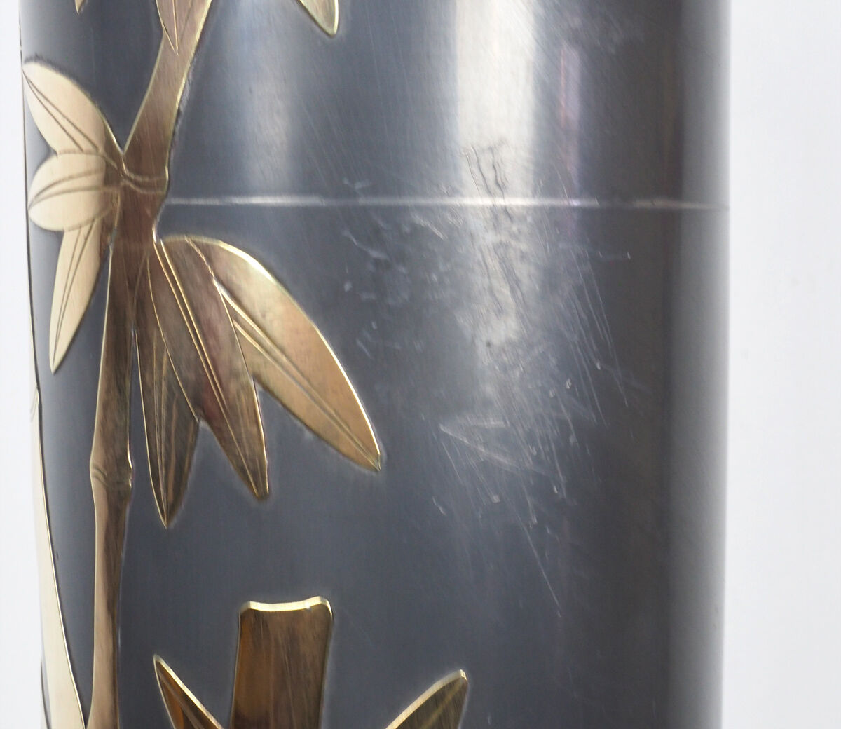Set of 2 Chinese vintage table lamps with bamboo decor