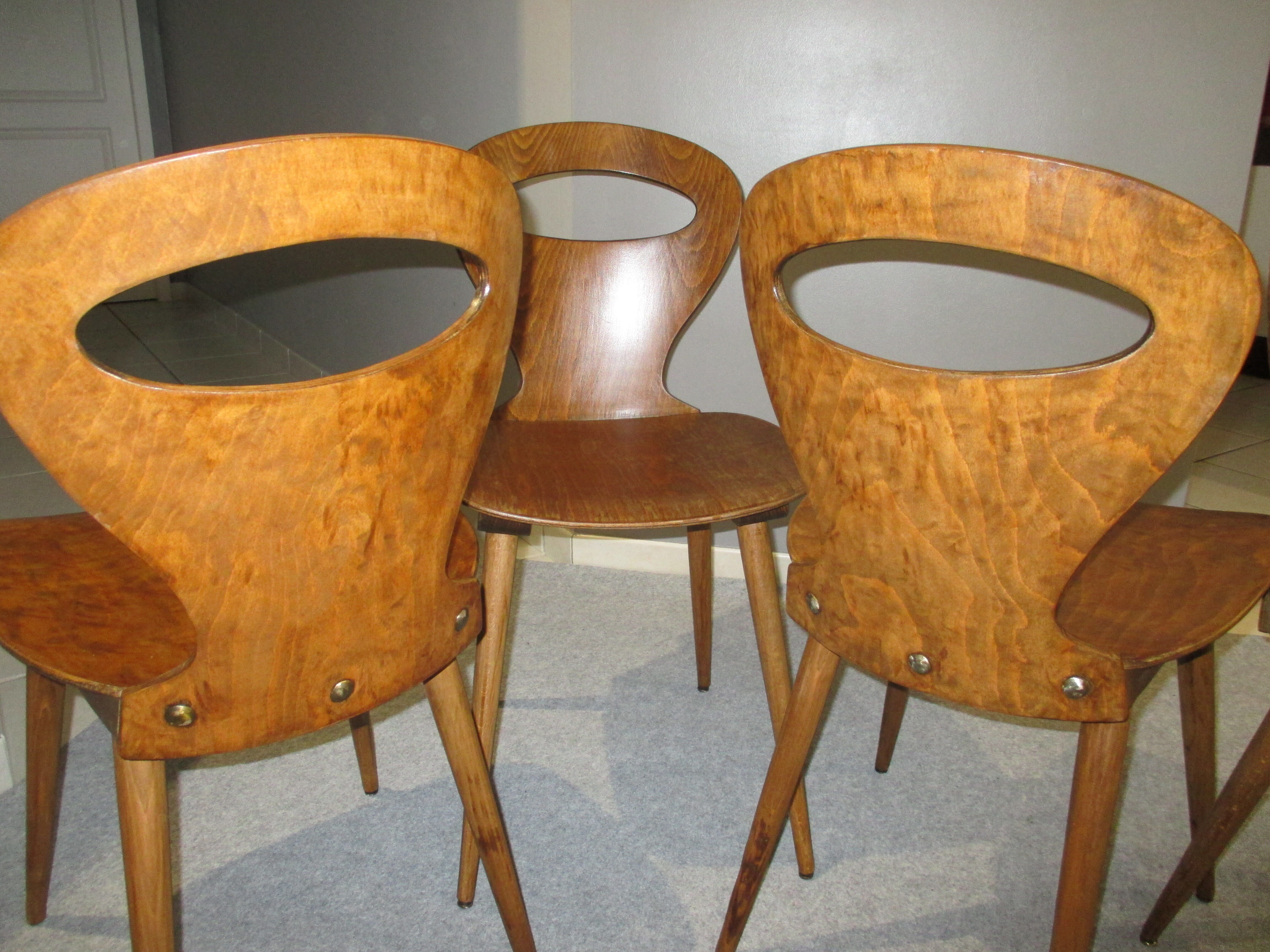 Suite 4 chairs Bistro Baumann model Ant 1960