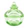 Art Deco bonbonniere, green crystal, Moser, Czechoslovakia, 1930s