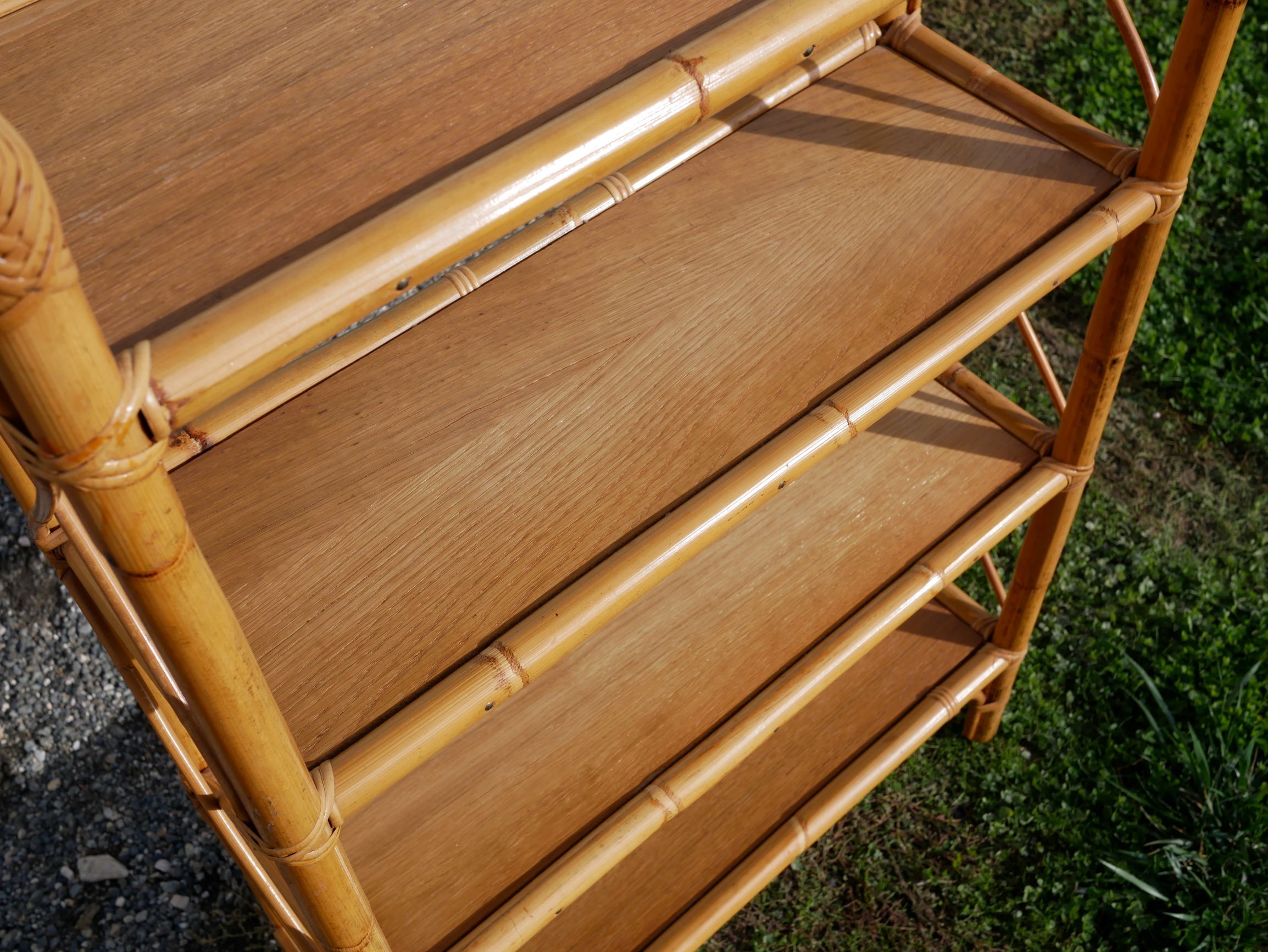 Vintage rattan shelf