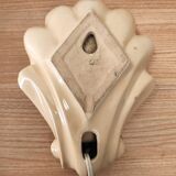 Beige ceramic shell lamp wall lamp from the 40s