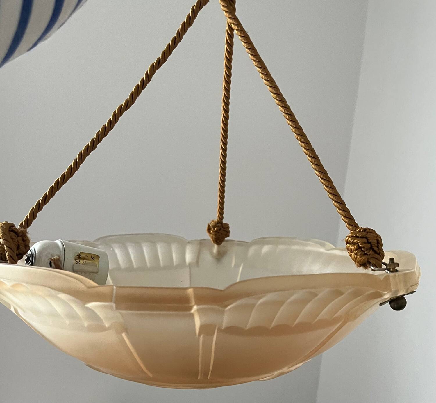 Art Deco glass hanging basin