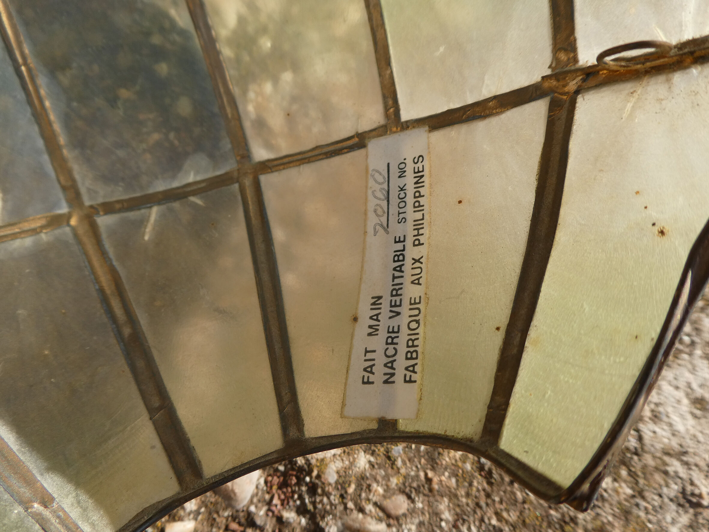 Vintage mother-of-pearl wall lamp