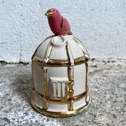 Bonbonnière cage oiseau céramique