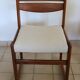4 vintage brutalist chairs, reupholstered in cotton/linen.