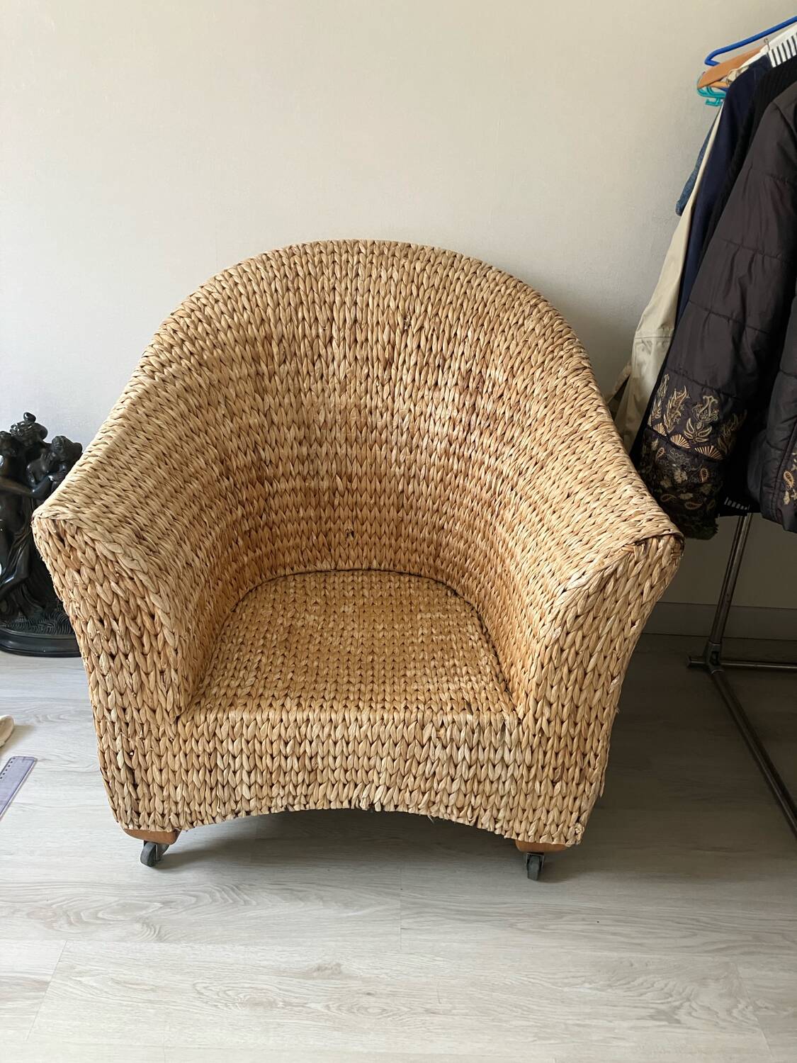 Chair made of woven banana leaves