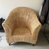 Chair made of woven banana leaves