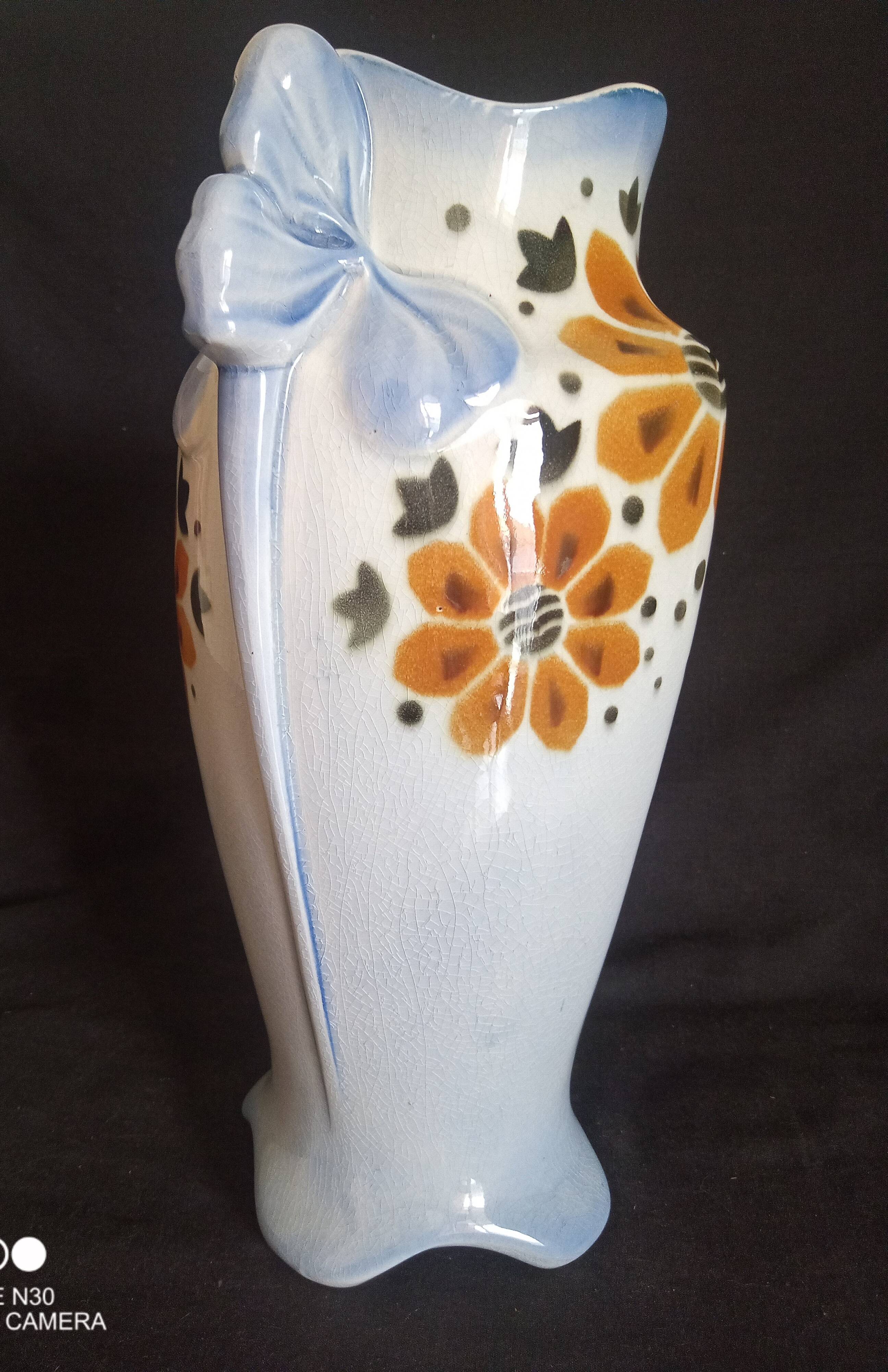 Art Deco vase in ceramic by Lunéville Keller & Guérin